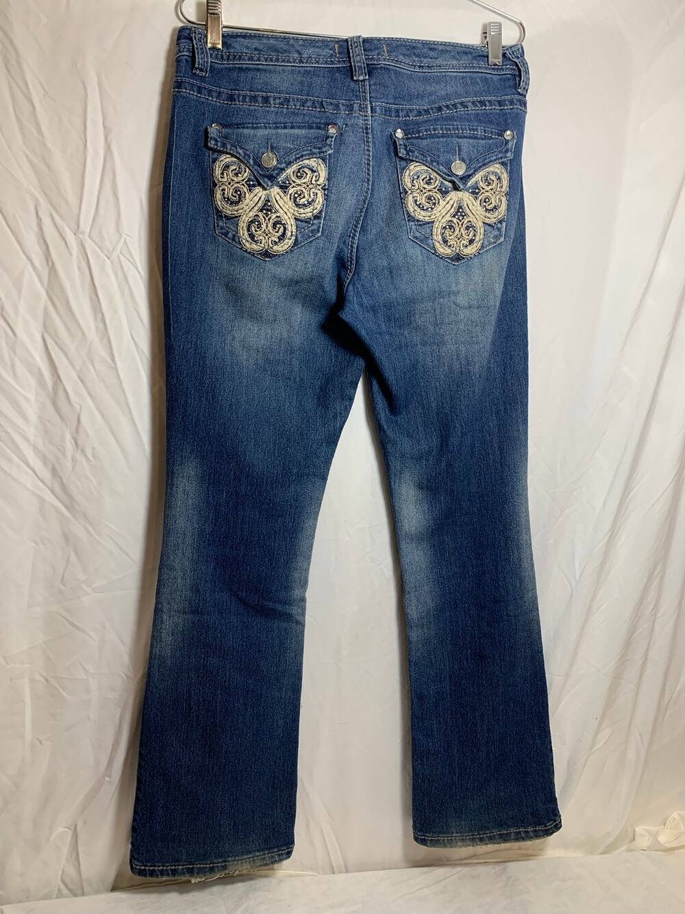 Nine West Vintage America Jeans Women’s 8/29 Embroidered Bling Flap Pocket Y2K